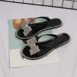 Sandálias femininas, sapatos de verão de alta qualidade para mulheres, em forma de h, diamante, espinha, moda, lazer, ar livre