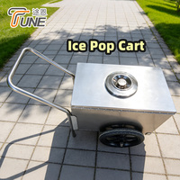 Chariot à glaces isotherme en acier inoxydable avec graphisme personnalisé, chariot mobile pour glaces, pour événements en plein air