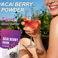 Poudre de boisson à base de baies d'açaï biologiques Vitahealthy OEM/ODM avec graines de chia pour la santé de la peau, multi-vitamines et minéraux, poudre d'açaï