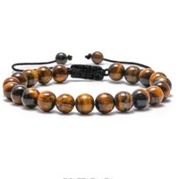 Bracelet anti-stress pour enfants chrétiens de 8 mm avec perles géométriques en pierre de lave et œil de tigre, diffuseur d'huiles essentielles, cadeau tendance