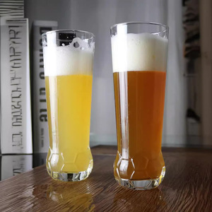 14 oz Handmade Modern Classic Style Football <strong>Tumbler</strong> Transparent Glass Cups for Long Drinking <strong>Wine</strong> Water and Beer - Product Image 1