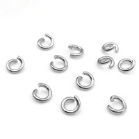 Connecteurs de bijoux en acier inoxydable, anneaux ouverts et fermés de 2,5 mm à 10 mm de diamètre extérieur, pour la fabrication de bracelets et colliers DIY, vente en gros