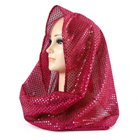 Nouveau en stock : Foulard uni à sequins, châle brillant en maille à sequins, hijab léger pour femme, écharpe de tête pour femme