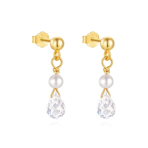 CANNER Beautiful Tassel Hallow Eve Mini Water Round Zircon 925 <b>Sterling</b> <b>Silver</b> <b>Stud</b> Earrings - Product Image 1