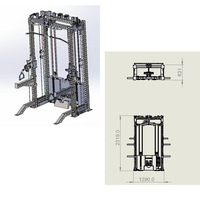 Entraîneur fonctionnel de câble avec machine de rack d'alimentation combinée à rangées hautes et basses pour le gymnase à domicile