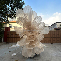NIKA Arche géante de 10 pieds en organza pour fleurs, grande toile en maille champagne pour décoration de mariage et de fête