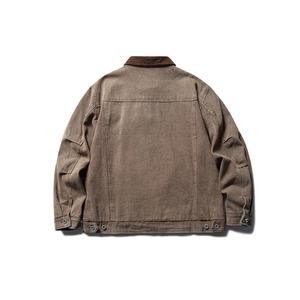 Chaqueta de Lona para Hombre con Logotipo Bordado Personalizado al por Mayor, Servicio OEM, Chaqueta de Trabajo Vintage, Chaqueta Detroit para Hombre con Lavado Intenso y Efecto Desgastado - Product Image 2