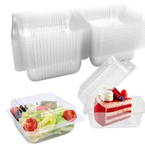 Single Individual Cake Slice Boxes, 4.2 Inch Dessert Containers Cheesecake Boxes Reusable Stackable Leakproof Square Boxes