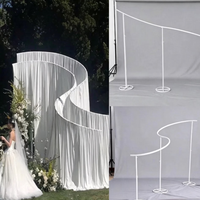 Support métallique incurvé en forme de S, support de décoration pour mariage et événements, cadre de décoration suspendu pour scène