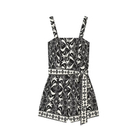 PB&ZA Femme 2026 Nouvelle Collection Été Chic Imprimé Tendance avec Ceinture Combishort Vintage Sans Manches Playsuit Femme