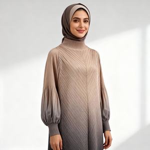 Abaya en mousseline imprimée pour femmes musulmanes, robe décontractée modeste, nouveau design, fournisseur quotidien en Chine - Product Image 1