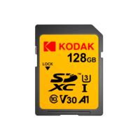 Tarjeta de Memoria SD Profesional Kodak de 128 GB y 64 GB, U3 A1, Velocidad de Lectura de 100 Mb/s, Material Plástico para Cámaras de Video