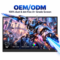 Moniteur portable tactile 16 pouces FHD Plus IPS 14 mm 100 sRGB double USB-C HDMI pour jeux, bureau et travail, idéal pour ordinateur portable (vente en gros)