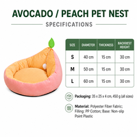 Avocado-Pfirsich Haustierbett Plüsch Tiefschlaf-Katzenbett Hohe Rückenlehne Rutschfestes Hundebett Weiches Komfortables Haustierhaus in 3 Größen