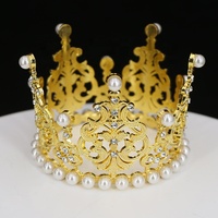 Décoration de Gâteau Couronne en Alliage Fleur Bijou de Déguisement Couronne d'Anniversaire Coiffe Enfant Accessoires Cheveux Adulte