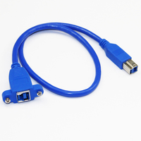 Câble d'extension d'imprimante USB 3.0 Bochara, USB 3.0 Type B mâle vers USB 3.0 Type B femelle, blindage en feuille + tressé, 50 cm