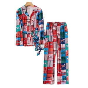 Pigiama di seta Primavera e autunno manica lunga <span class=keywords><strong>homewear</strong></span> set di <span class=keywords><strong>abbigliamento</strong></span> di moda delle donne degli indumenti da notte delle donne degli indumenti da notte - Product Image 3