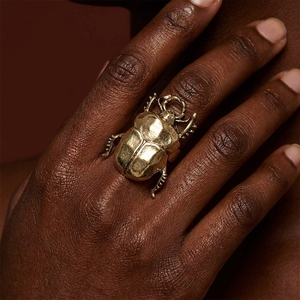 Bague <span class=keywords><strong>vintage</strong></span> en métal Cigale <span class=keywords><strong>Coccinelle</strong></span> pour Femme et Homme, design créatif insecte, bague ouverte, bijoux de mode, <span class=keywords><strong>accessoires</strong></span> de fête - Product Image 4