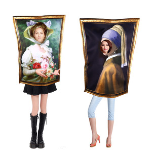Disfraz de gato Mona Lisa para Halloween, de una pieza, de poliéster, con diseño de esponja abstracta para actuaciones, transfronterizo - Product Image 1