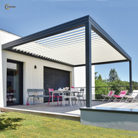 KAKADU Pergola motorisée à persienne Pergola en aluminium métallique et plastique pour jardin extérieur et balcon avec télécommande