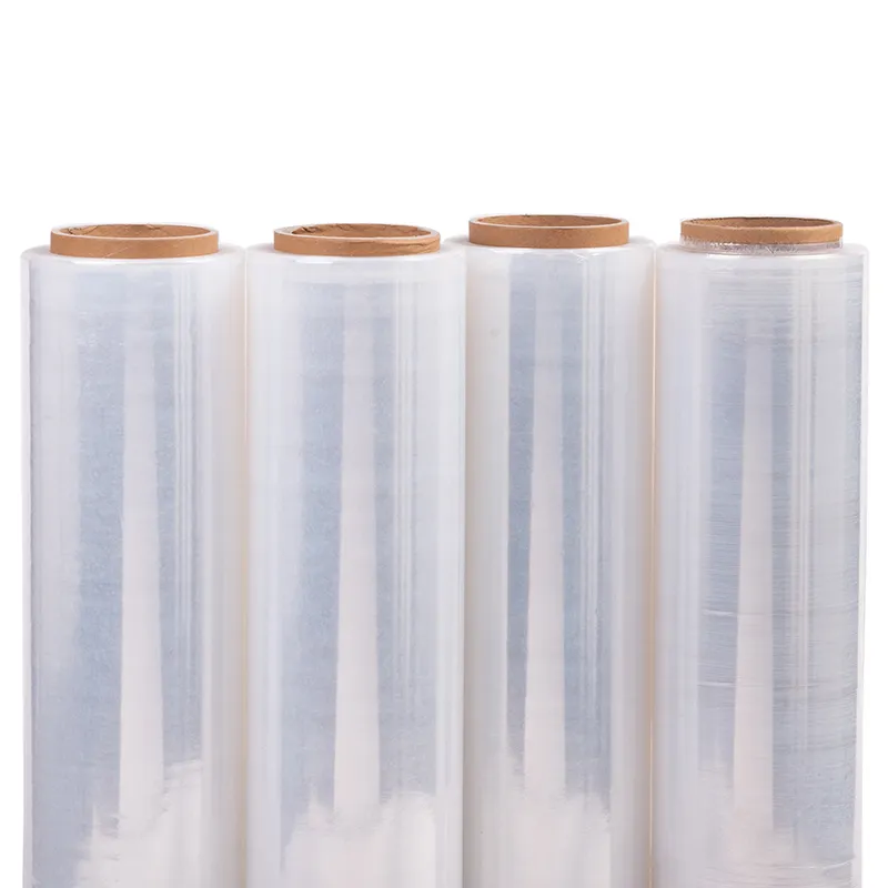 China Groothandel Filme Strech 25 Micras Jumbo Lldpe Strech Film 1/2/4/43/50Kg 20mc X500mmx 250M Rollen Wrap Strech Film Plastic