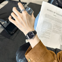 Modische Damen-Quarzuhr mit Doppelkalender, Rindslederarmband, Gehäuse aus Legierung, wasserdicht, mit Diamanten besetzt, 30mm Zifferblatt