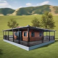 Maßgefertigte 20ft 30ft 40ft Tiny Villa Doppelflügel-Fertighaus Erweiterbares Faltbares Mobiles Containerhaus für Camping und Outdoor