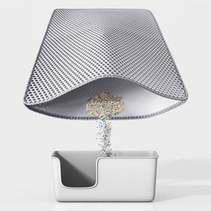 大型二層グレーEVAトレイマット折りたたみ式滑り止め掃除防水ハニカム切断13mmペット猫用リターシート - Product Image 5