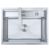 Évier de cuisine de luxe en acier inoxydable 304 de 650 mm, fait main, avec couvercle, pour montage en surface