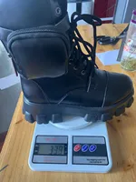 Bottes de moto personnalisées en cuir PU rétro T2145, chaussures à plateforme à lacets mi-mollet pour femmes