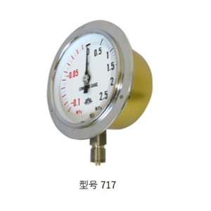 Manómetro Asahigauge Modelo 717, Conexión Radial de 60 mm, -0.1 a 2.5 Mpa, Hecho en Japón - Product Image 1