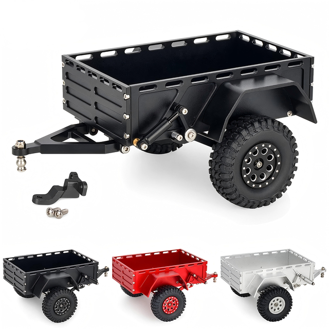 1/18 Aluminum RC Trailer Non-destructive Upgrade for TRX4M Land Rover Defender Bronco Crawler