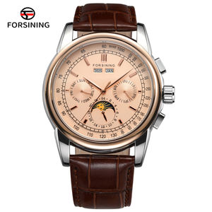 Orologi Meccanici Nuovi Forsining da Uomo con <span class=keywords><strong>Cinturino</strong></span> in Vera <span class=keywords><strong>Pelle</strong></span>, <span class=keywords><strong>Orologio</strong></span> da Polso <span class=keywords><strong>Automatico</strong></span> di Moda - Product Image 1