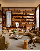 Vermonhouzz Meuble de salon moderne en bois grainé, grande capacité, étagères ouvertes, vitrine et bibliothèque de rangement sur mesure