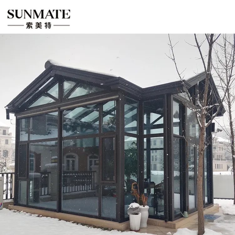 Outdoor Sunroom Aluminum Waterproof Conservatory Winter Garden Glass Green Houses Solarium