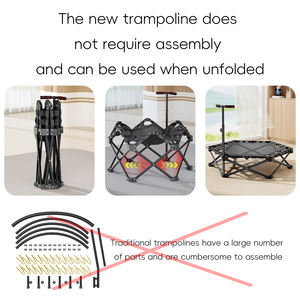 Trampolín Rebounder de Material PP PVC con Manillar de Seguridad, Diseño Plegable, Red Protectora, 8 pies, Equipo de Ejercicio para Todo el Cuerpo para Gimnasio en Casa - Product Image 5