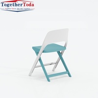 Silla Plegable de Plástico de una Pieza, Resistente, Ecológica, Apilable, Portátil y Ligera, para Escuela, Oficina, Parque, Jardín y Eventos