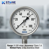 High Pressure Stainless Steel Pressure Gauge Liquid Filled Shock Resistant Industrial Corrosion Resistant Pressure Gauge