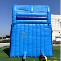 Toboggan aquatique gonflable portable Super Castle Summer Party Commercial en PVC 0,55 mm, double piste, avec souffleur, taille et couleur personnalisables