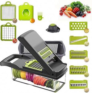 Hot Selling Smart <b>Kitchen</b> <b>Gadgets</b> Manual Madoline 12 in 1 Food Chopper Online Multi Functional Vegetable Cutter Slicer - Product Image 1
