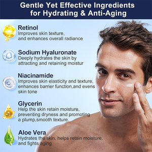 Organic Men's Anti-Aging Skin Care Set Retinol & Hyaluronic Acid Hidratante <span class=keywords><strong>Facial</strong></span> <span class=keywords><strong>Kit</strong></span> para el rejuvenecimiento de la piel seca - Product Image 3