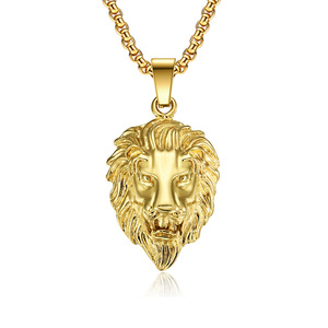 Lion Head <b>Titanium</b> Steel Pendant Unisex Necklace Gift Jewelry Fashion Charm - Product Image 1