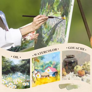 Ensemble de 26 pinceaux de peinture, pinceaux de <span class=keywords><strong>voyage</strong></span> pour <span class=keywords><strong>aquarelle</strong></span>, acrylique, <span class=keywords><strong>kit</strong></span> de pinceaux pour artiste, peinture à l'huile, peinture faciale - Product Image 5
