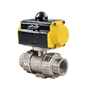 Vanne à bille pneumatique COVNA à double union en PVC, à deux voies, à commande pneumatique, à double action, avec une durée de vie de 90 jours - Product Image 1