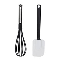 Outil de cuisine en acier inoxydable et silicone noir, ensemble d'ustensiles de cuisine en nylon avec boîte de couleur, 25 pièces