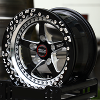 Jantes forgées Drag Beadlock 15x11 15x12 17x11 5x115 5x120, noires avec centre poli, pour Challenger Demon CTS-V Commodore