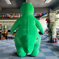 Costume de Mascotte Dragon Dinosaure Gonflable King Kong Noir Macotte Noël Halloween Pour Adulte