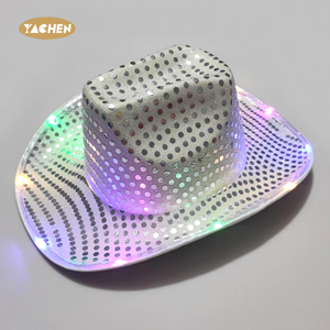 Yachen đèn Led cao bồi Cowgirl <span class=keywords><strong>hat</strong></span> nhấp nháy đèn LED Cowgirl <span class=keywords><strong>hat</strong></span> cho đám cưới phương Tây bachelorette bên trang phục phụ kiện - Product Image 2