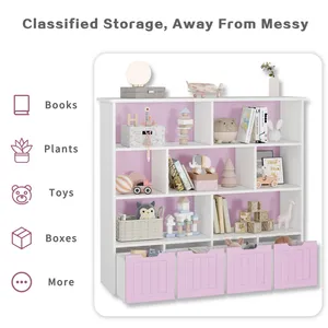 Librería de 7 cubos y 49.4 pulgadas con 4 cajones en color morado - Product Image 4