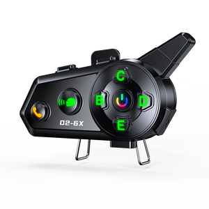 D2 6x nhiều người xe máy không dây Interphone âm thanh trộn Mũ bảo hiểm màu xanh răng <span class=keywords><strong>intercom</strong></span> Tai nghe 6 tay đua - Product Image 1